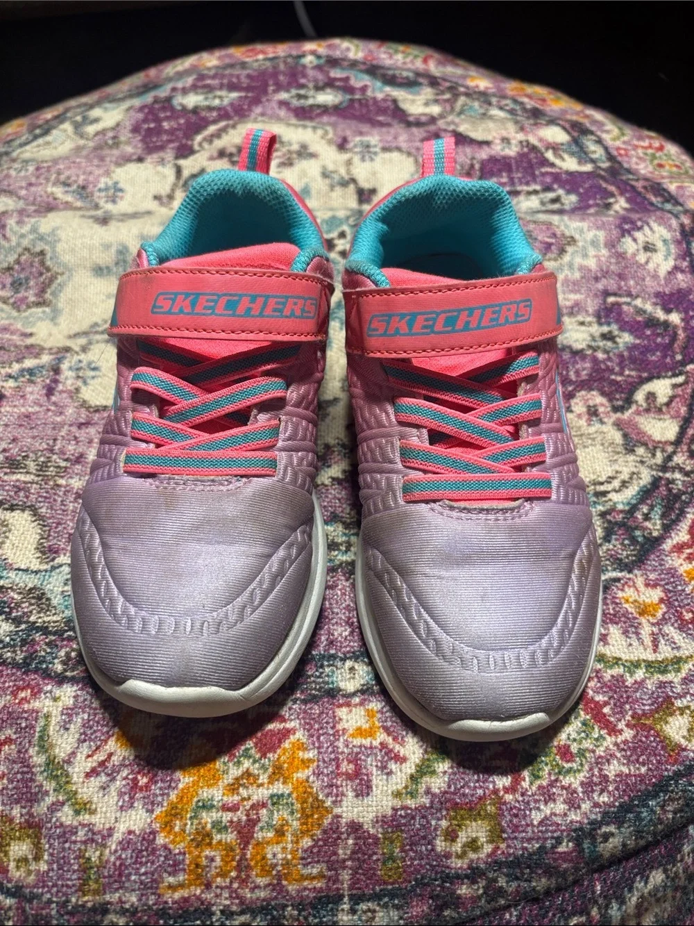 Skechers Girls' Pink & Purple Athletic Sneakers, Size 13